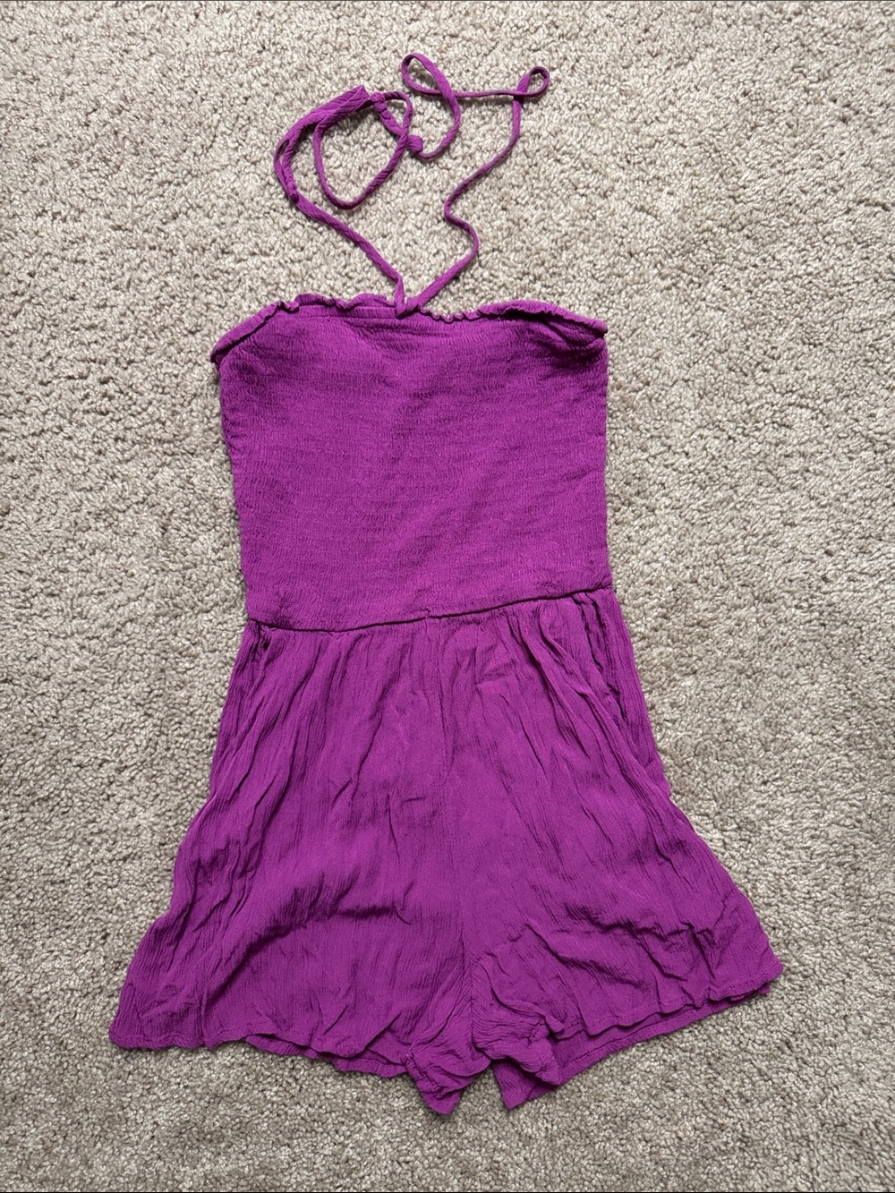 Purple Strapless Romper